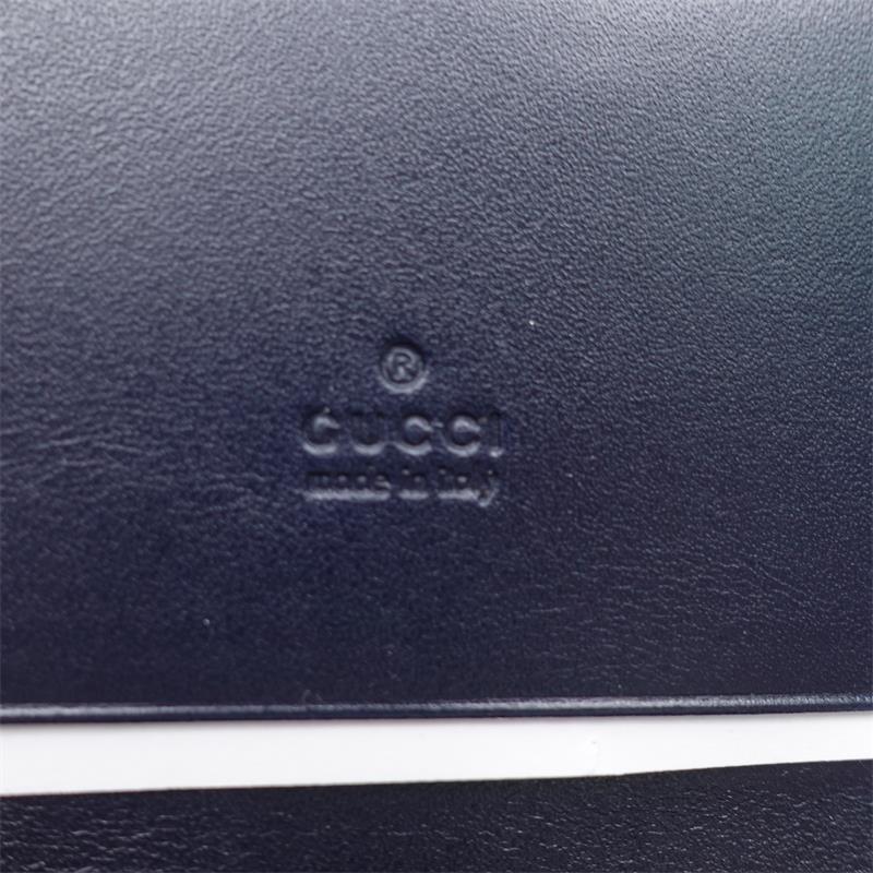 Pre-owned Gucci GG Navy Calfskin Card Holder