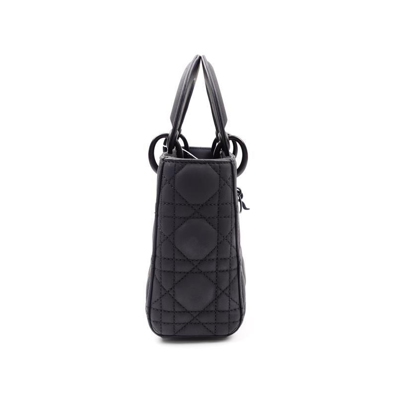 Pre-owned Dior Lady Black Calfskin Shoulder Bag