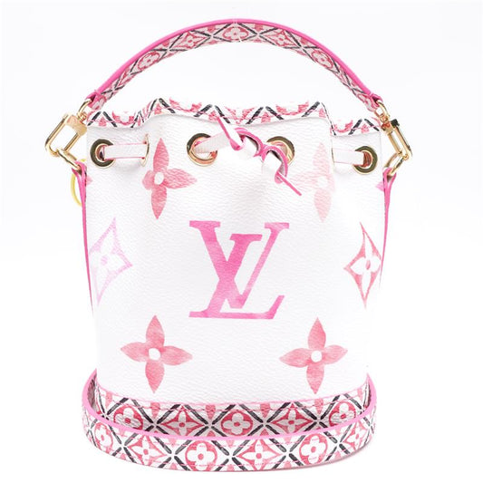 Pre-owned Louis Vuitton White &Pink Calfskin Bucket Bag-HZ