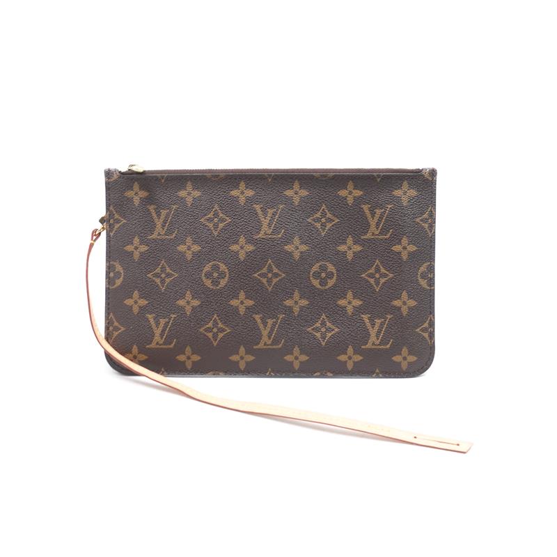 Pre-owned Louis Vuitton Neverfull Pouch Monogram Coated Canvas Clutch