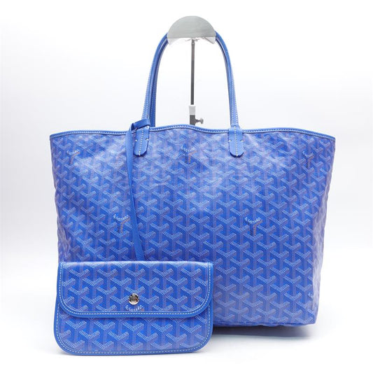 Pre-owned Goyard Saint-Louis Blue Coated Canvas Shoulder Bag