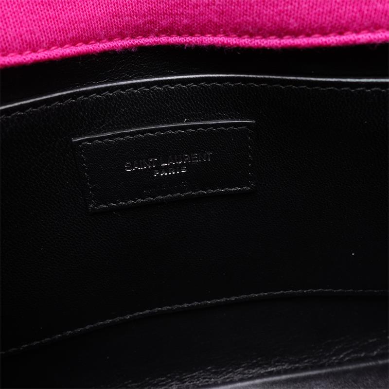 Pre-owned Saint Laurent Jamie Medium Fuchsia Fabric Shoulder Bag