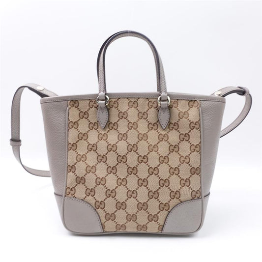 Gucci GG Canvas Grey Calfskin Crossbody Bag