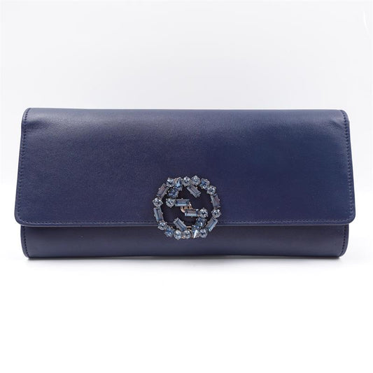 Pre-owned Gucci Navy Calfskin Clutch