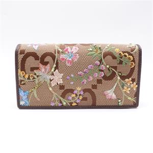 Gucci 1955 Flower Embrioder Brown Canvas Cross Body Bag