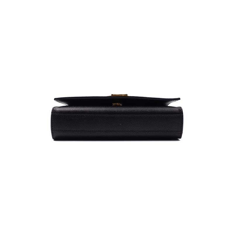 Pre-owned Saint Laurent Sunset Black Calfskin Shoulder Bag