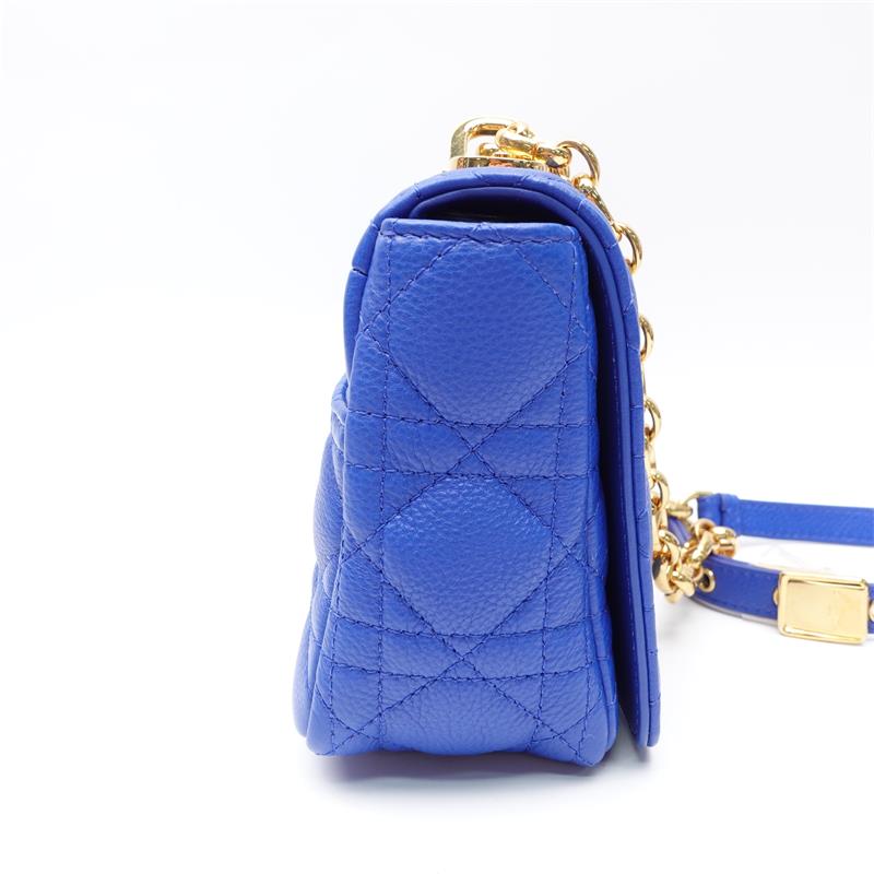 Pre-owned DIOR CARO Cobalt Blue Calfskin Shoulder Bag