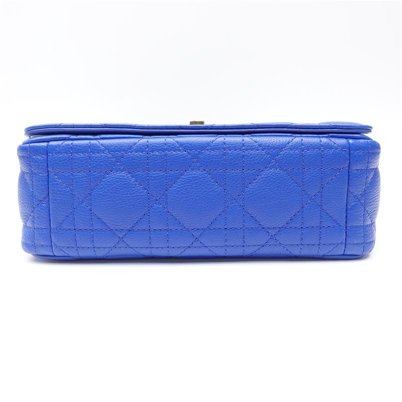 Pre-owned DIOR CARO Cobalt Blue Calfskin Shoulder Bag