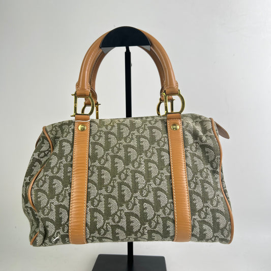 Pre-owned DIOR Canvas Tote Bags Boston Green Tote Bag-HZTT