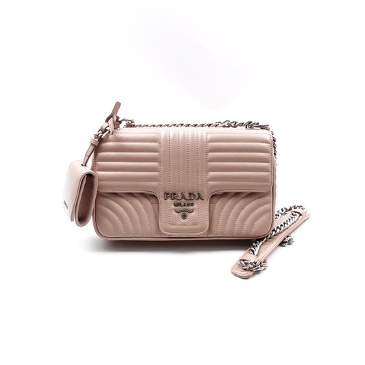 Pre-owned Prada Pink Diagramme Calfskin Shoulder Bag