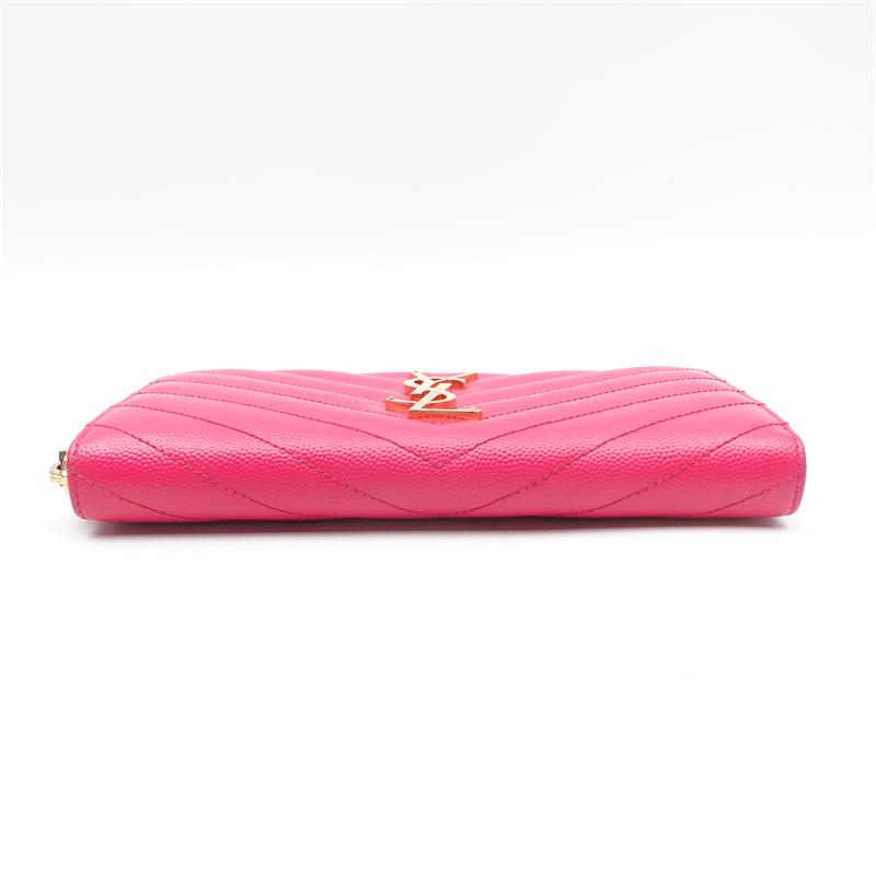 Pre-owned Saint Laurent Pink Calfskin Wallet-TS