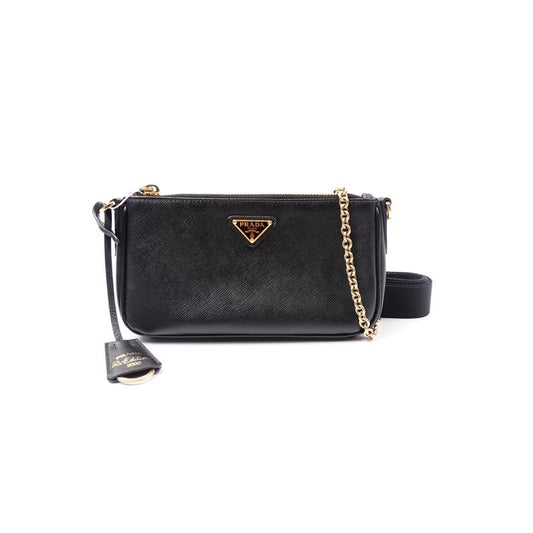 Prada Re-Edition Black Saffiano Shoulder Bag