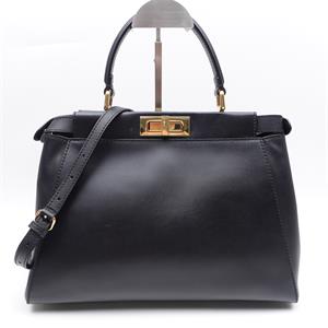 【deal】Pre-owned Fendi PEEKABOO ISEEU Black Calfskin Shoulder Bag-HZ