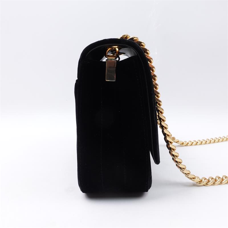 Saint Laurent Black Velvet Cross Body Bag