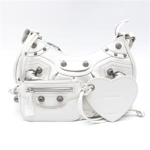 Balenciaga City White Calfskin Shoulder Bag