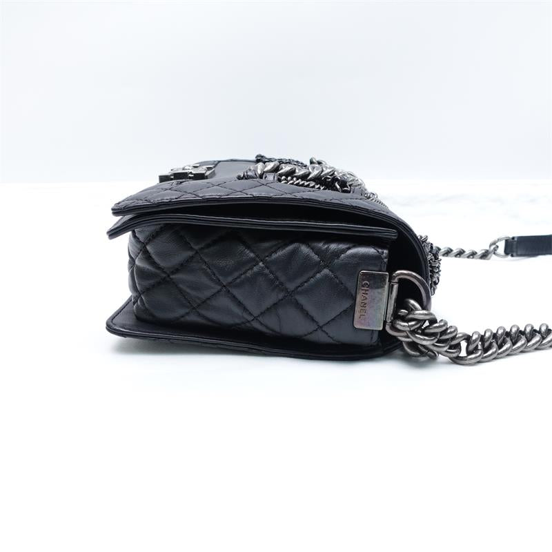 Pre-owned Chanel Black Leboy Calfskin Shoulder Bag