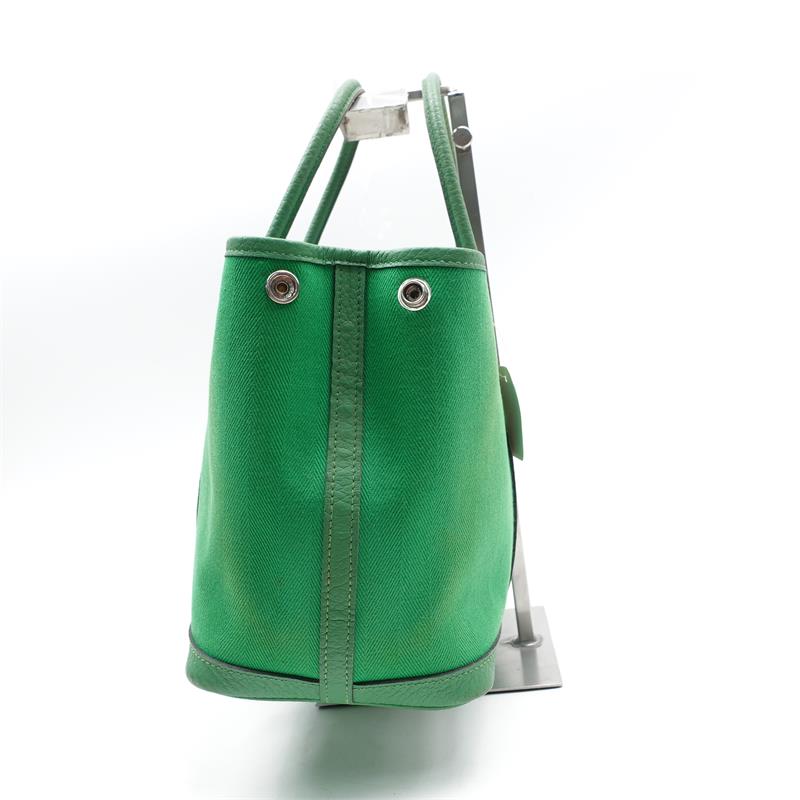 Pre-owned Hermes Garden Party 30 Green Canvas Tote