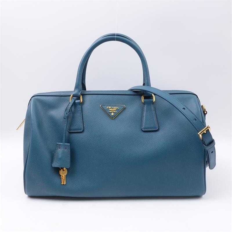 【DEAL】Pre-owned Prada Teal Saffiano Shoulder Bag