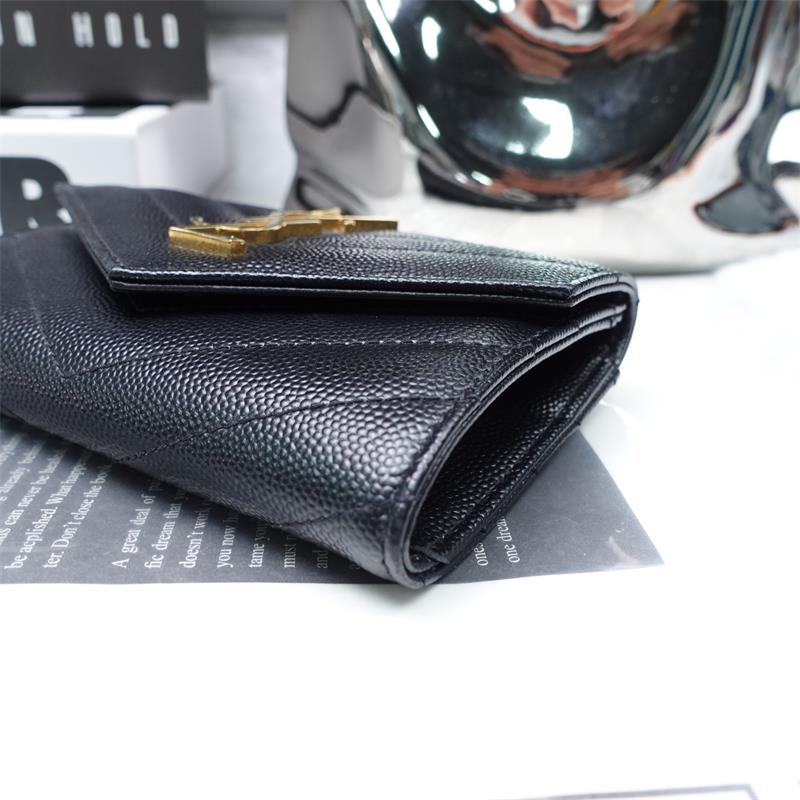 Pre-owned Saint Laurent Black Calfskin Wallet