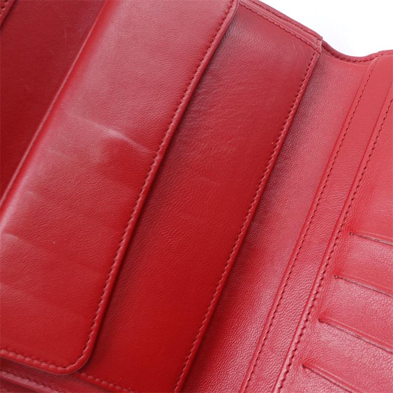 Pre-owned Chanel CF Red Long Calfskin Wallet