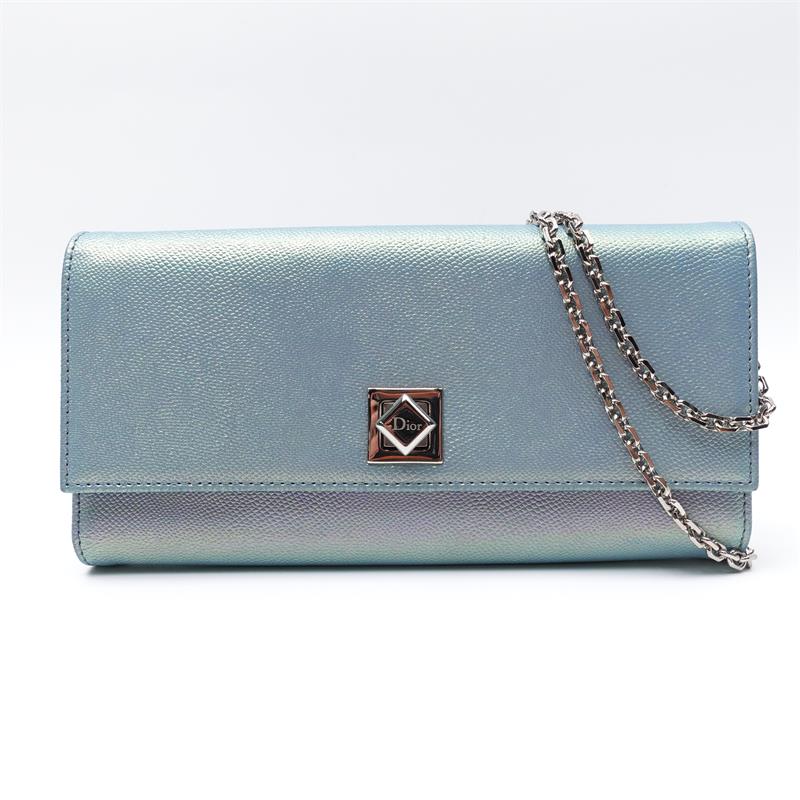 【DEAL】Pre-owned Dior Woc Mermaid Blue Calfskin Crossbody Bag