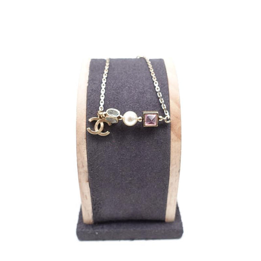 【Deal】Pre-owned Chanel Alloy Peal And Diamond Necklaces-TS