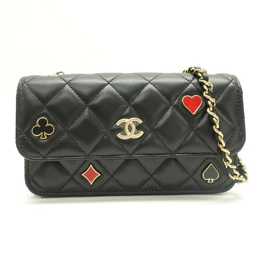 Pre-owned Chanel Black WOC Badge Clutch - HZ