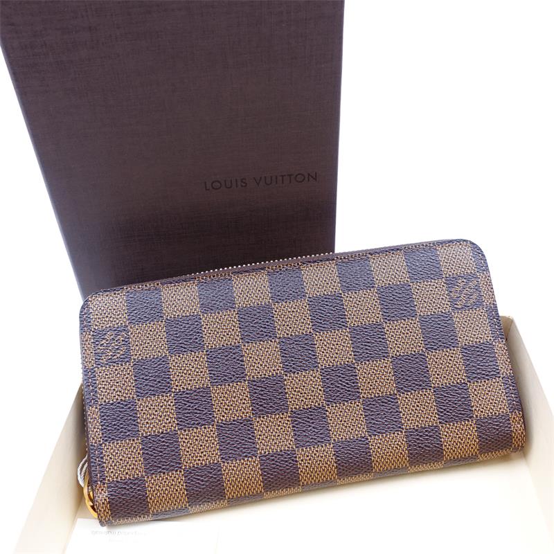 Pre-owned Louis Vuitton Monogram Damier Ebene Long Zippy Wallet