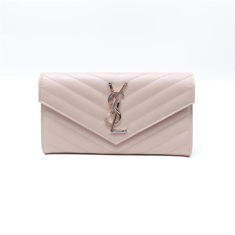 Pre-owned Saint Laurent Pink Calfskin Wallet