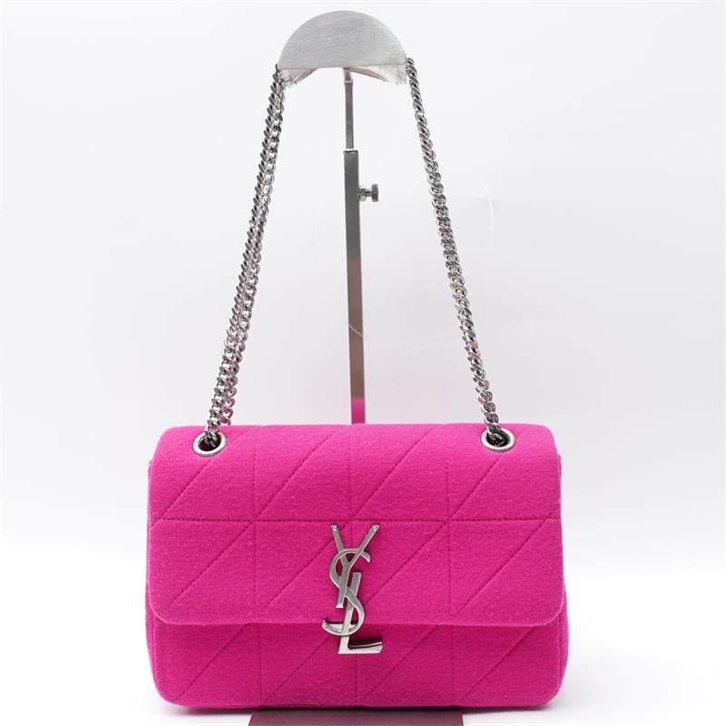 Pre-owned Saint Laurent Jamie Medium Fuchsia Fabric Shoulder Bag