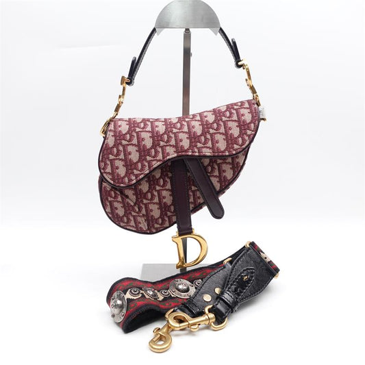 Dior Saddle Red Canvas Shoulder Bag -TS