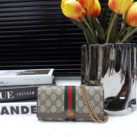 Gucci Ophidia GG Coated Canvas Wallet On Chain