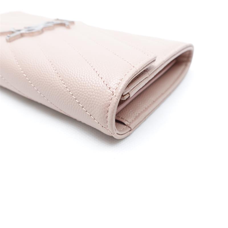 Pre-owned Saint Laurent Pink Calfskin Wallet