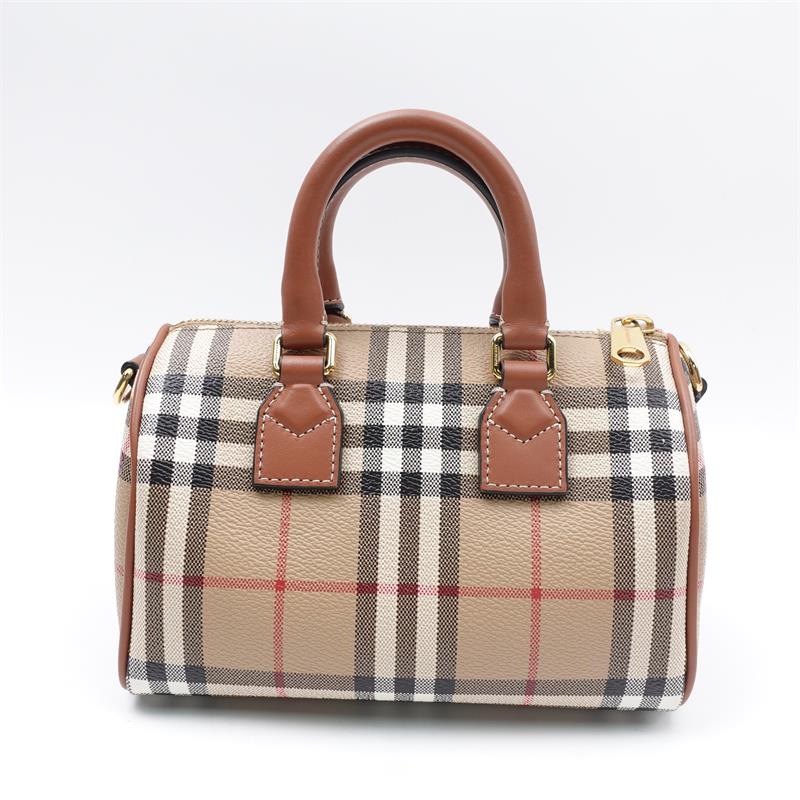 Burberry Brown Nova Coated Canvas Boston Bag