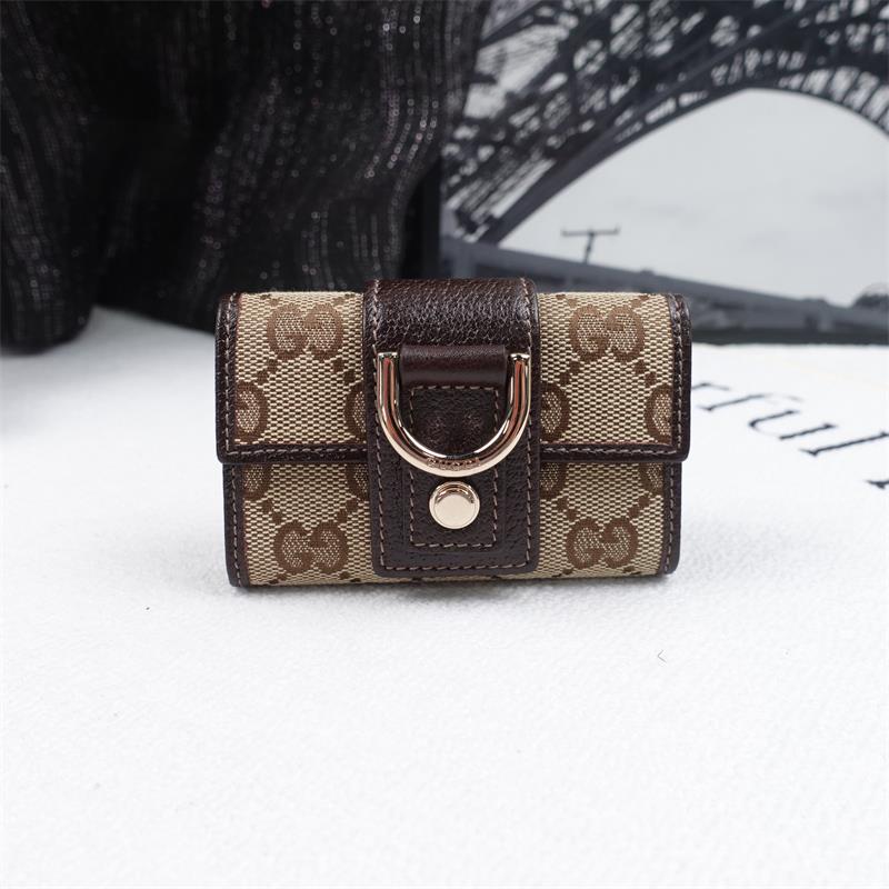 Pre-owned Gucci Brown Canvas Key Holder