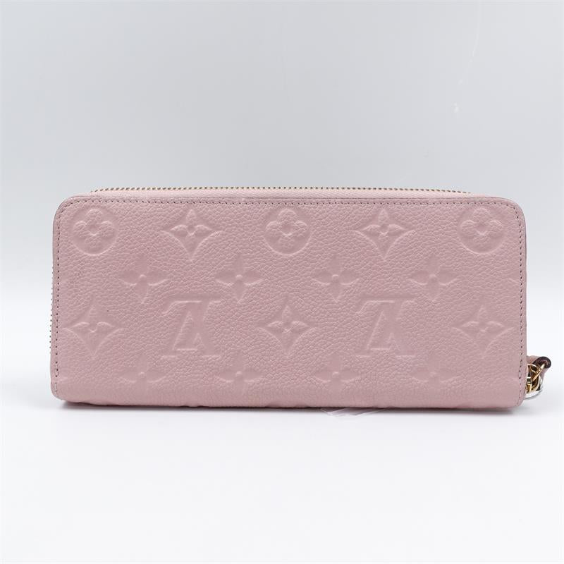 Pre-owned Louis Vuitton Clemence Pink Calfskin Zippy Wallet