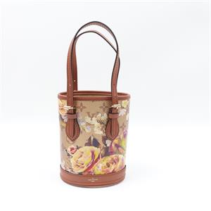 Pre-owned Louis Vuitton Canvas Shoulder Bags Yellow Flower Print Gold Coated Bucket Shoulder Bag W/P-HZTT