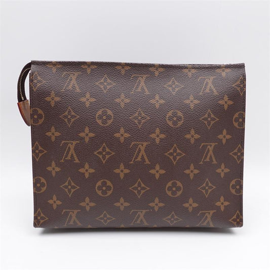 【Deal】Pre-owned Louis Vuitton Brown Coated Canvas Clutch -HZ
