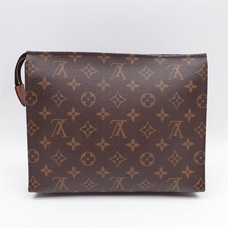 【Deal】Pre-owned Louis Vuitton Brown Coated Canvas Clutch -HZ