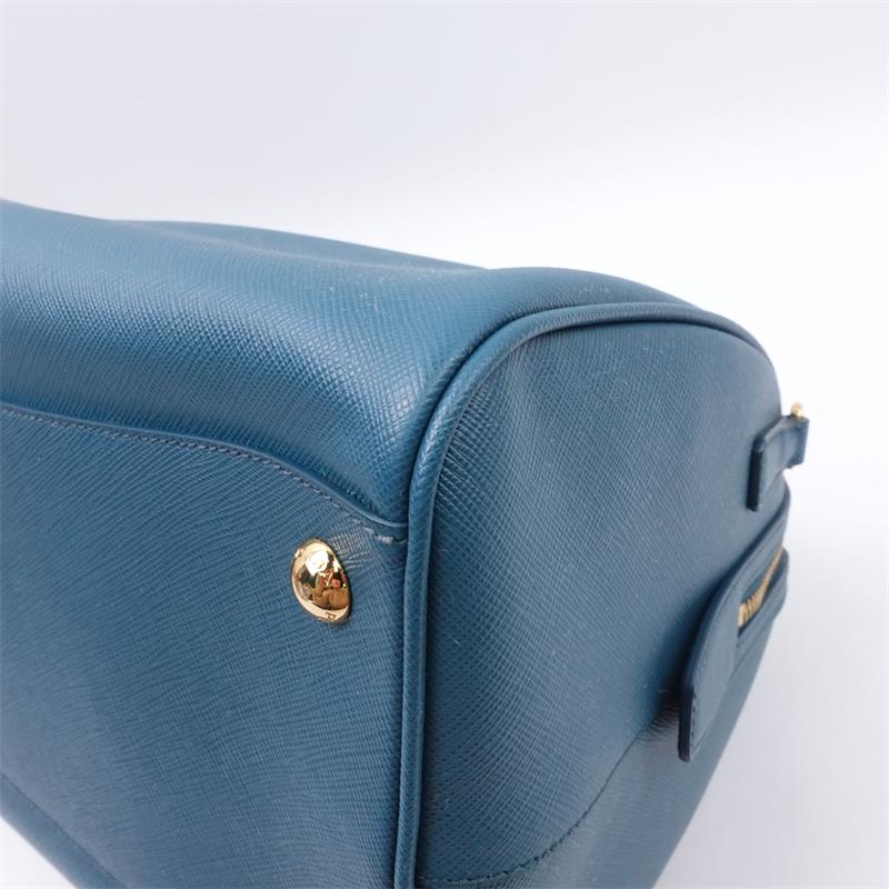 【DEAL】Pre-owned Prada Teal Saffiano Shoulder Bag