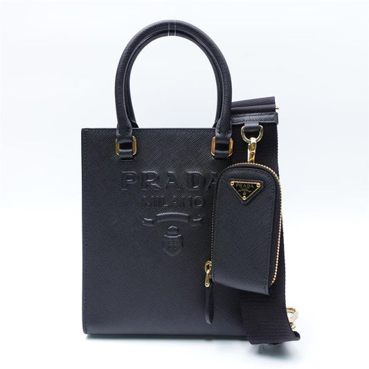 Pre-owned Prada Black Calfskin Shoulder Bag