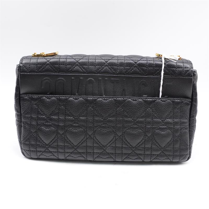 Pre-owned Dior Caro Black Calfskin Shoulder Bag-HZ