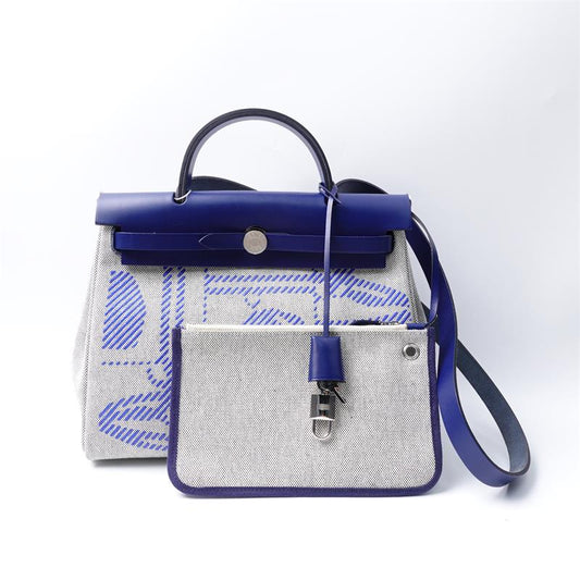 Pre-owned Hermes Herbag Blue Canvas Shoulder Bag - HZ