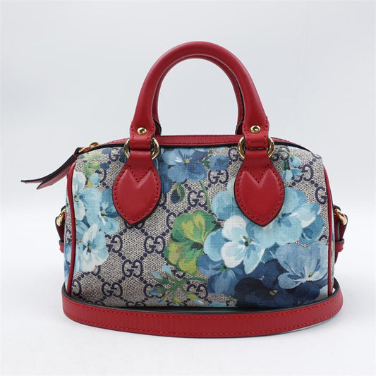 Pre-owned Gucci Boston GG Supreme Blooming Coated Canvas Shoulder Bag-HZ