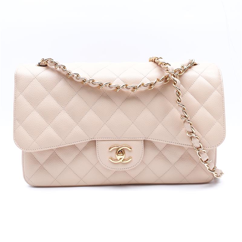 Chanel CF Jumbo Beige Color Shoulder Bag-TS