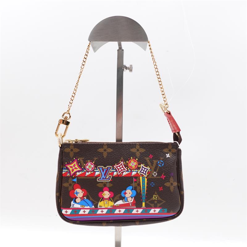 Pre-owned Louis Vuitton Pochette Accessories Coated Canvas Handle Bag-HZ