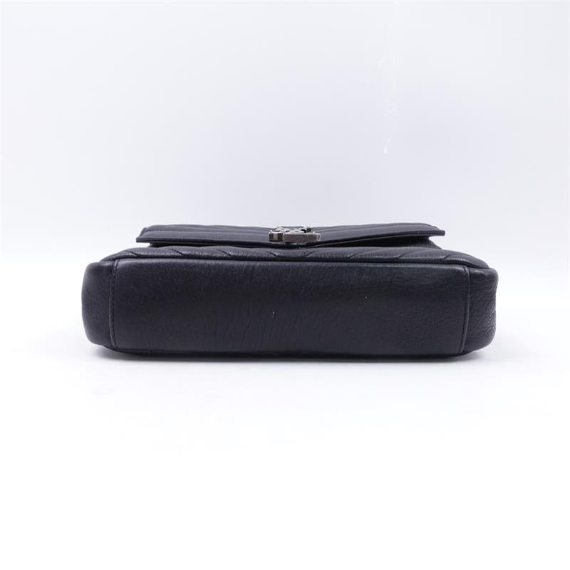 Pre-owned Saint Laurent Black College Calfskin Shoulder Bag