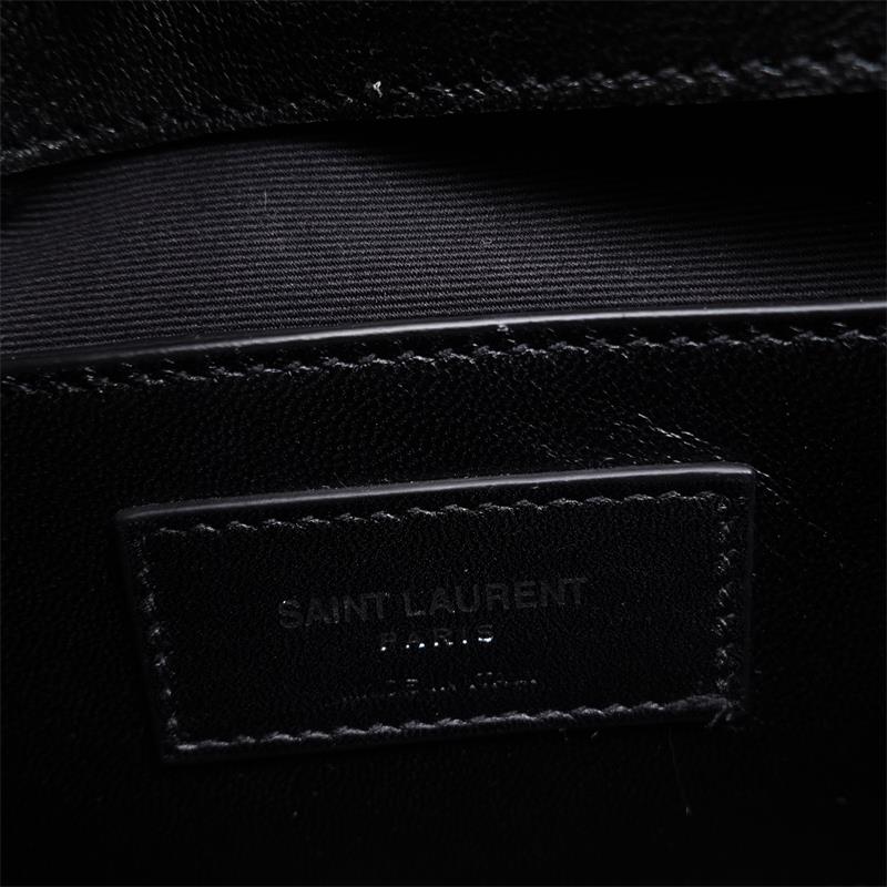 Pre-owned Saint Laurent Black College Calfskin Shoulder Bag