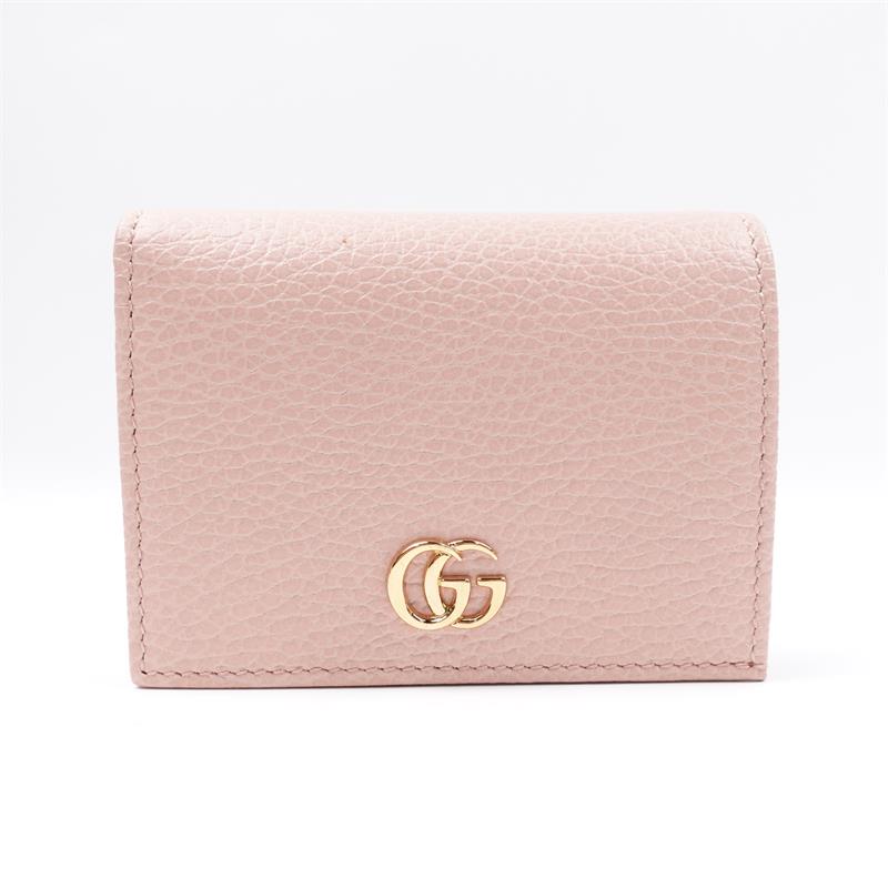 Pre-owned Gucci Pink GG Calfskin Short Wallet