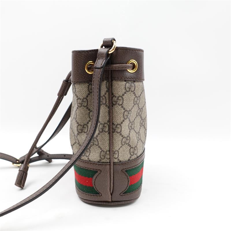 GUCCU Ophidia Mini GG Coated Canvas Bucket Bag-TS